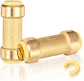 50-Pack HeSun Pushfit Check Valve, 3/4-Inch Push to Connect Plumbing Fittings with Disconnect Clip, Brass Push-fit Fittings for PEX, Copper, CPVC, PE-RT Pipes(PF-VALVE063-50)