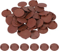 uxcell 50Pcs Plastic Hole Plugs, 1-3/5"(40mm) Flush Type Panel Round Screw Caps Cover Fastener Knockout Locking Plugs for Furniture Insert End Caps Panels, Red Brown