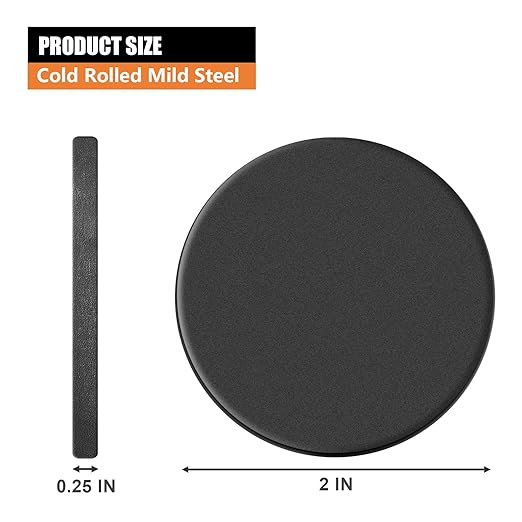 1/4 Round Steel Plate Base 2 inch Diameter 8 Pack, A36 Steel Plates Sheet Hot Rolled Weldable Circle