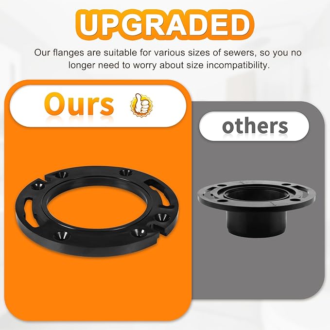 Toilet Flange with Extra Thick Wax Ring Kit - Toilet Wax Ring Replacement Kit for Toilets Install or Toilet Leak Repair Fits 3 inch or 4 inch Waste Lines