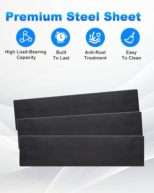 Rocaris 2 Pcs 6 X 24 X 1/4 Inch A36 Steel Plate Hot Rolled, Steel Base Plate for Construction Boards, Structure Support, Weldable Square and Industrial