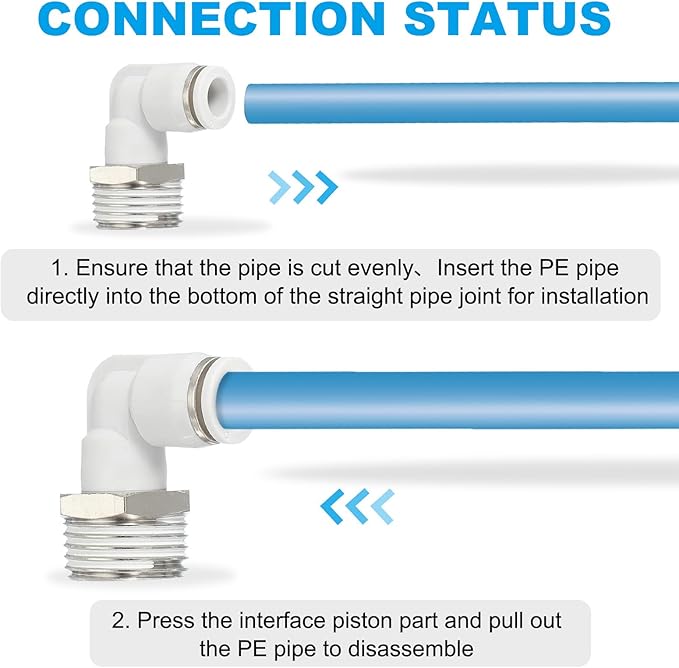 PATIKIL Push to Connect Fitting, 10 Pack Pneumatic Air Elbow Quick Connector 1/2"PT Male Thread x 8mm Tube 90 Degree Connect Tubing Elbow Air Tube Fitting Pneumatic Quick Adapter, White
