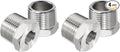 PATIKIL 304 Stainless Steel Reducer Hex Bushing 4 Pcs, 3/4" BSPT Male to 1/4" BSPT Female Pipe Reducing Adapter Fitting Connector for Water Gas Hydraulic Pipes Shower Hose, Silver