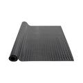 VEVOR Diamond-Plate Rubber Flooring Roll, 3 mm x 4 ft x 8 ft Floor Mat, SBR Rubber Roll, Easy to Clean, for Under Cars, Garage, Industry, Gym, Black