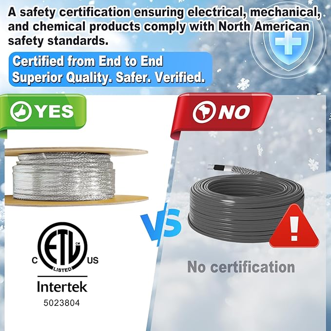 300' HTM Braid Self Regulating Heating Cable Mobile Home Heat Tape Water Pipes Freeze Protection Heat Trace Energy Saving Heat Tape for Water Hose