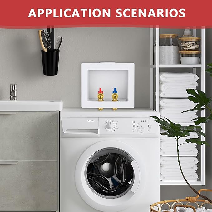 EFIELD Double Drain 1/2 Inch Push Fit Connection x 3/4 Inch MHT Washing Machine Outlet Box,(WM043)
