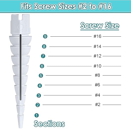 10 Pcs Wood Anchor, Stripped Screw Hole Repair Kit for Wood, Door, Fixing Stripped Screw Holes, Fits Wood Screws Sizes #2 to #16(White)