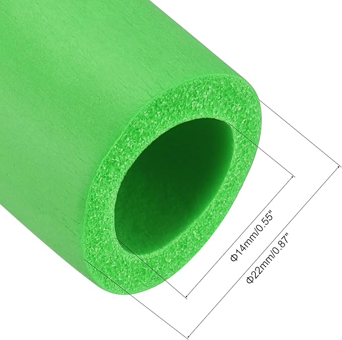 uxcell Foam Tubing for Handle Grip Support, Pipe Insulation, 14mm(9/16") ID 22mm OD 1m Length Green