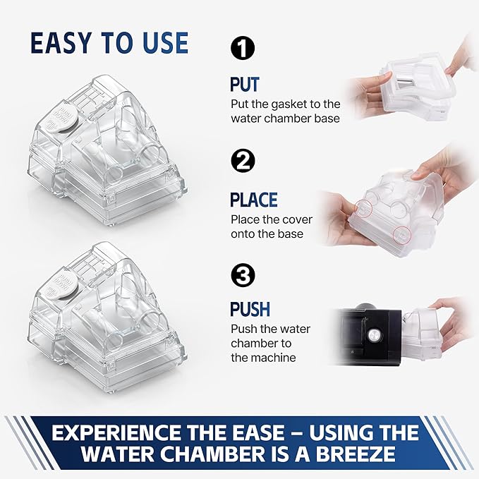 2 Packs Replacement Cleanable Water Chamber 37299 for AirSense 10 & AirCurve 10, FSA/HSA Eligible, Perfect Fit & Reliable Seal Water Tub for Durable Use, Great-Value Replacement Supplies by Everness