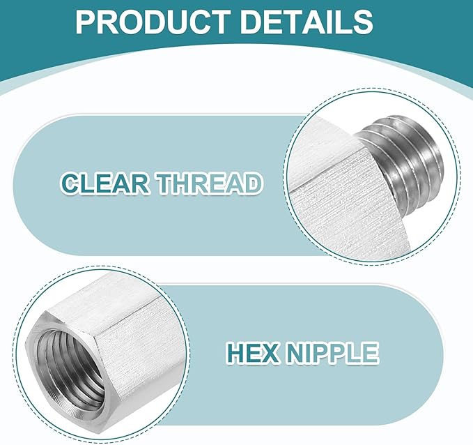 uxcell Pipe Fitting Reducing Adapter, M8 Male x G1/4" Female 304 Stainless Steel Reducer Connector for Water Oil Air Pressure Gauge, Silver
