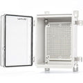 QILIPSU Outdoor WiFi Enclosure, 8.6"x6.7"x4.3" Waterproof Electrical Junction Box, Clear Plastic Hinged Cover IP67 Weatherproof for Solar Projects Network Router Led Control