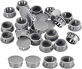 uxcell 7/8" Plastic Hole Plugs, 36Pcs Flush Type Panel Round Snap in Fastener Knockout Locking Plugs for Furniture Insert End Caps Panels, Gray