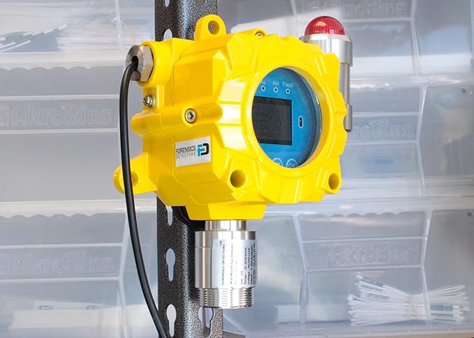 Hydrogen Gas Detector for Battery Room Monitoring by Forensics | Wall Mount Continuous Monitoring | USA NIST traceable Calibration | Adjustable Alarms | Relay Output | 0-1000 ppm |