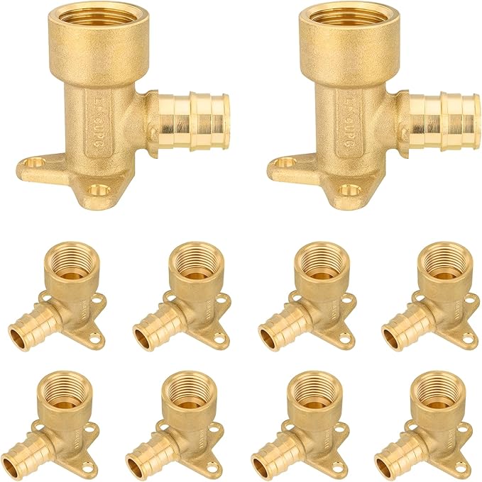 10-Pack HeSun Pex A Fitting, 3/4 Inch Expansion Drop Ear Elbow,3/4" Female NPT Thread x 3/4" Pex A Expansion,ASTM F1960(PEX1960088-10)