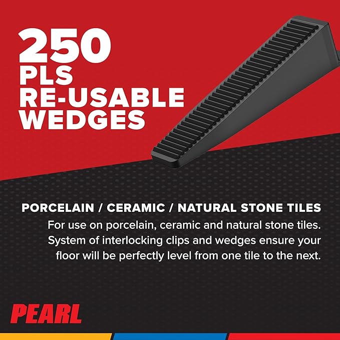 PEARL ABRASIVE CO. Leveling System Bag of 250 Wedges