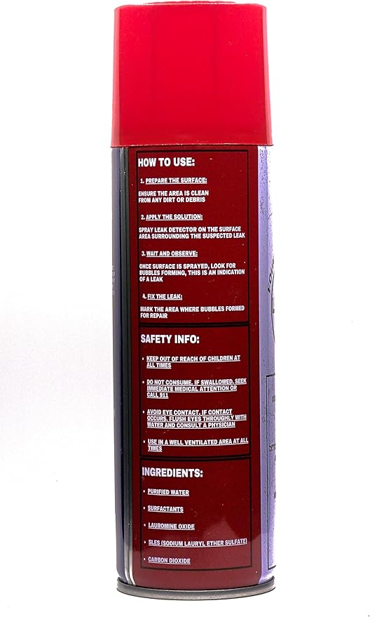 Universal Leak Detector Spray, High Precision Bubble Detection, for Tires, Gas Plumbing, Inflatable Products, HVAC Systems