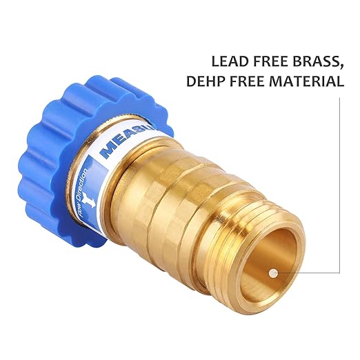 MEASUREMAN Lead-Free Brass, Water Pressure Regulator, Pressure Reducer for Camper, Trailer, RV, Garden, Plumbing System, 40-50 psi, 3/4"Hose