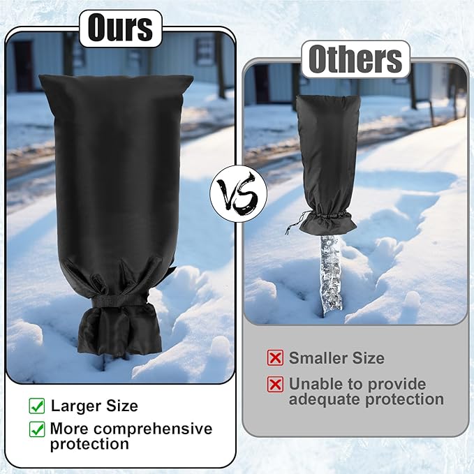 28'' x 15'' Large Faucet Covers for Winter, 2 Pcs Outdoor Hydrant Covers Freeze Protection, Waterproof Faucet Sock for Spigot Garden Lawn Yard Farm Bibb Pipe
