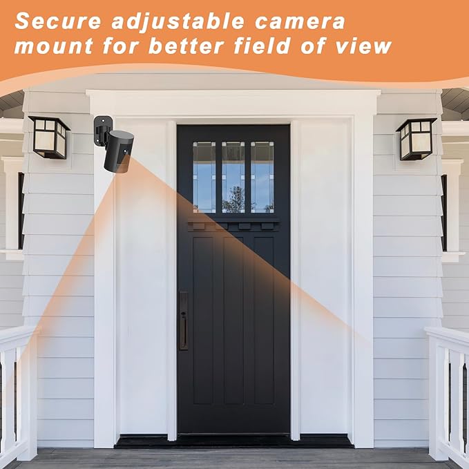 2Pack Camera Wall Mount,Compatible with Outdoor Cam Plus/Stick Up Cam Battery/Plug-in/Pro/Indoor Cam(1st Gen),360 Degree Adjustable No Drilling Mount for R/ing Outdoor Indoor Cameras,Black
