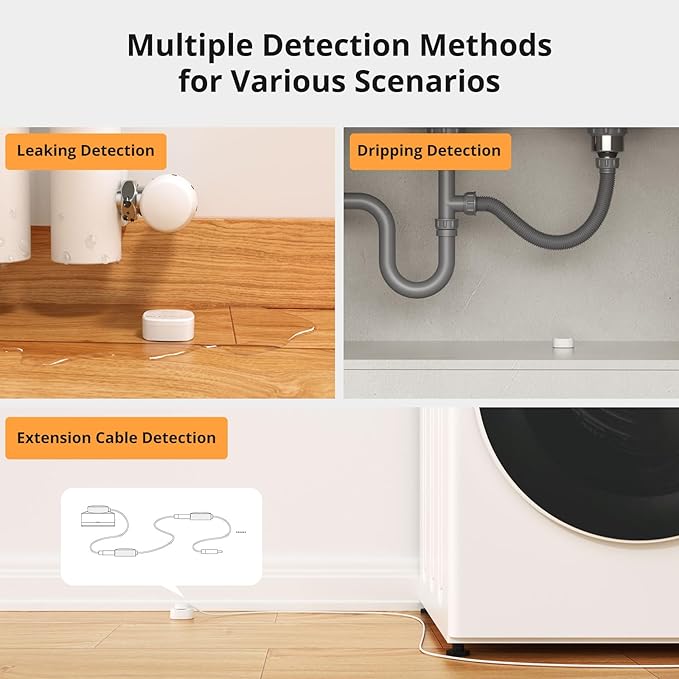 SONOFF SNZB-05P Zigbee Water Leak Sensor Without Detection Cable for Alarm System and Smart Home Automation, Wireless Mini Flood Detector for Kitchen Bathroom Basement 1Pack
