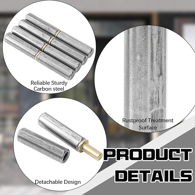 15 Pack 4-5/8" x 5/8" Weld on Bullet Hinges BBQ Smoker Weldable Barrel Hinges Heavy Duty Carbon Steel Detachable Gate Door Fittings for Swing Door Trailer Ramp