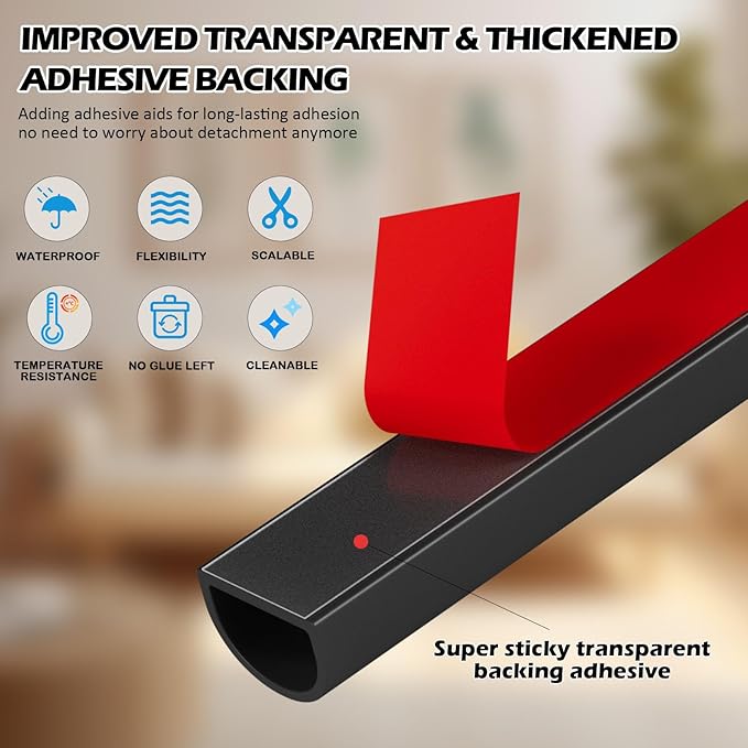 20FT Weather Stripping Door Seal - Self Adhesive Weather Insulation Strip Weatherstripping Silicone D Shaped Seal Strip Door Frame Gap Filler/Window Soundproofing