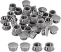 uxcell 5/8" Plastic Hole Plugs, 36Pcs Flush Type Panel Round Snap in Fastener Knockout Locking Plugs for Furniture Insert End Caps Panels, Gray