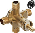 2510 Shower Valve Compatible with Moen Posi-temp Valve, Pressure Balancing Rough-In Valve, 1/2 Inch IPS Connection, Brass 4-Port for Bathtub and Shower