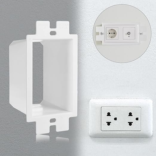 BE1-2 Electrical Outlet Box Extender with 60 Screws, 30 PCS 1-Gang Electric Extension Box Kit Single Gang Weatherproof & Fire Rated PVC Electrical Power Switch Receptacles Accessories