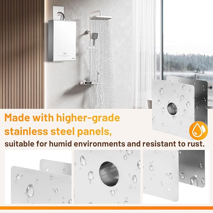 Thickening Stainless Steel Vent Wall Thimble,Suitable for Walls Ranging from 4.7 "to 7.0",for Indoor Gas Tankless Water Heater,Ideal for Home Heating and Bathroom Setups (silver, 2.36In)