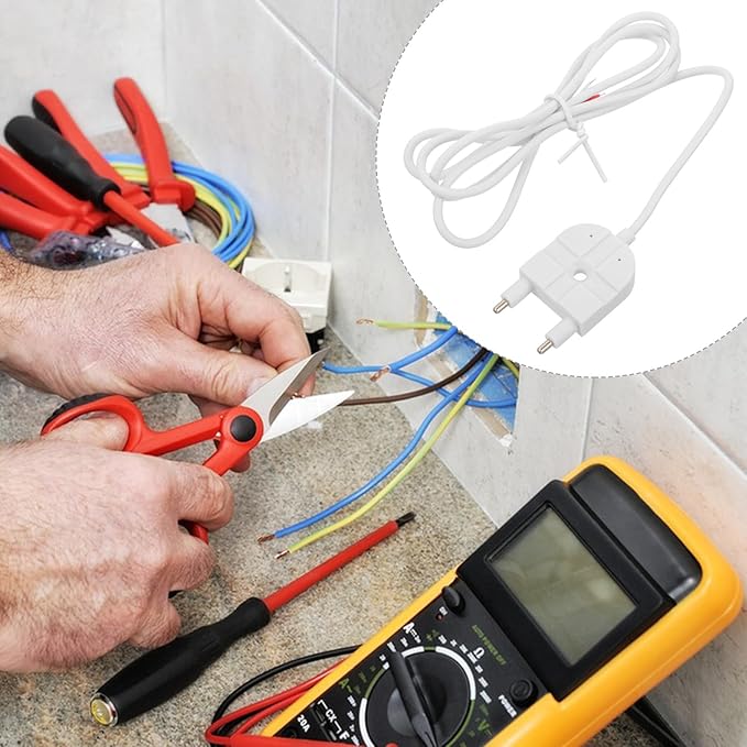 Luxshiny Water Leak Sensor Probe with Long Cable Stainless Steel Water Detection Tool for Basement and Home Flood Prevention Reusable Low-Maintenance