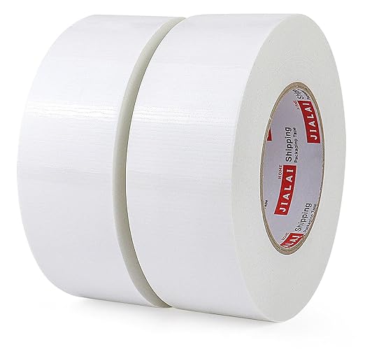2-Pack Duct Tape - 165ft x 2in - White Duct Tape Heavy Duty, Flexible, No Residue, Tear by Hand - for Repairs Crafts & Home Improvement