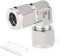 TAISHER 1PCS 304 Stainless Steel 90 Degree Compression Tube Pipe Fitting Connector, 12MM Tube OD x 12MM Tube OD Adapter