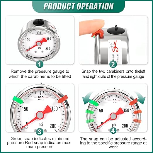 0-200psi Stainless Steel Glycerin Liquid Filled Pressure Gauge 1/8" NPT 1.5" Face Dial, Center Back Mount, for Water, Oil and Air Pressure Testing (with Range Mark Pointer)