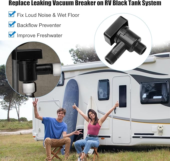 RV Vacuum Breaker Check Valve Fit for b&b Model 571 Check Valve, 571-VAC-CHK-A Camper Trailer Flusher Check Valve Replace Backflow Preventer on Black Tank System Prevent Leaking Improve Freshwater