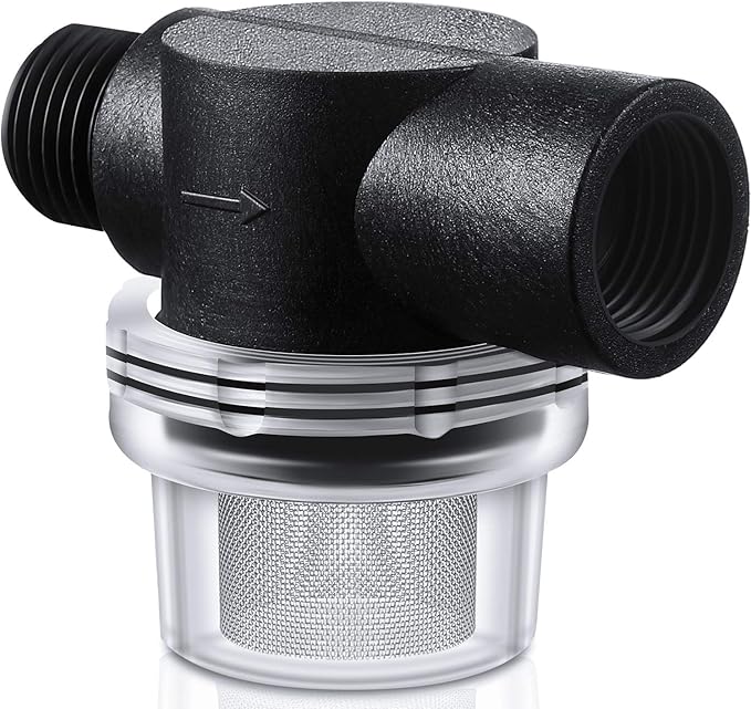 Mudder Water Pump Strainer Filter, RV Replacement 1/2 Inch Twist-On Pipe Strainer Compatible with WFCO or Shurflo Pumps
