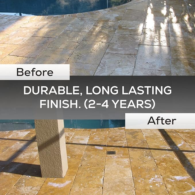1 Gal. DOMINATOR Stone+ Gloss Clear Acrylic Sealer | Satin Finish Stone Sealer, Clay Brick Sealer | Color Enhancing | Professional Grade | Fast Dry | Indoor and Outdoor
