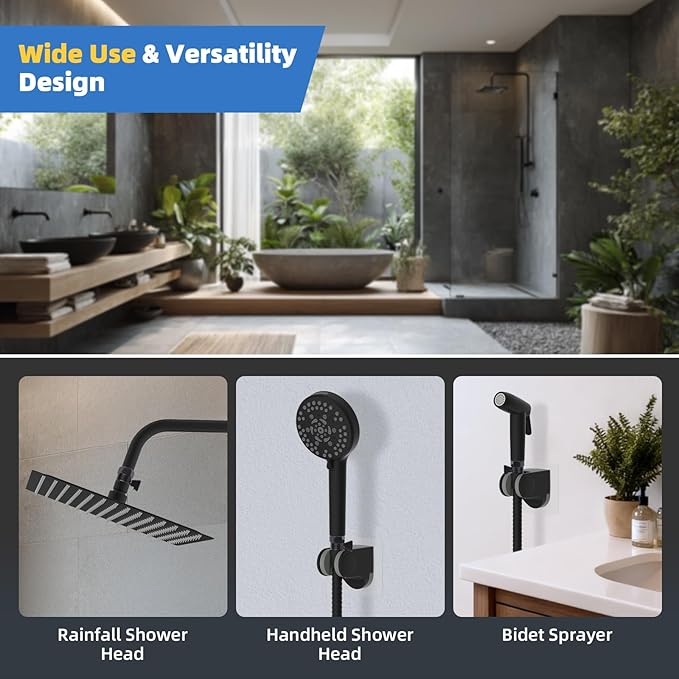 Hibbent All Metal 1 Pack Shower Head Flow Control Valve, G1/2 Brass Shut-off Valve with Handle Lever, Shut OFF Water Flow Control Regulator for Handheld Shower, or Bidet Sprayer, Oil-Rubbed Bronze