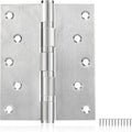 5" Ball Bearing Door Hinges 6 Pack, Heavy Duty Stainless Steel Hinge 5 x 4 Inch for Interior Exterior Doors, with Stainless Steel Screws, Silver