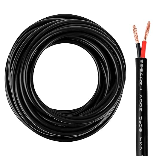 10 Gauge Wire 2 Conductor,10 AWG Electrical Wire Stranded PVC Cord Oxygen-Free Copper Cable,200FT 2 Core Pure Copper Flexible Cable Wire for LED Lamp Lighting Strips Automotive (10AWG-2C, 200FT)…