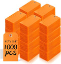 1000 Pieces 4 3/4" x 2 3/8" Plastic Shipping Tags Labeling Tags Waterproof Hang Tags with Reinforcement Hole Writable Luggage tag Loops for Equipment Car Parts… (Orange)