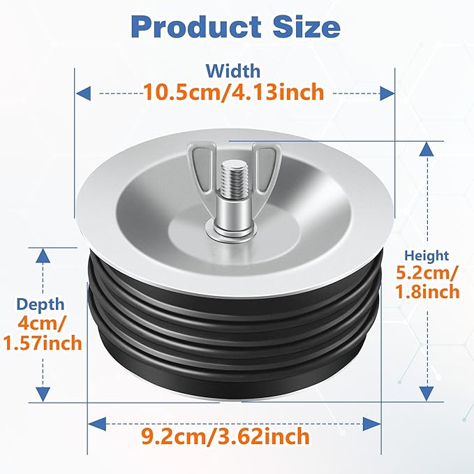 Dreyoo 1 Pcs 4 Inch End of Pipe Gripper Mechanical Plug, Steel Drain Pipe Cover with Galvanized Screw and Wing Nut for Outdoor Sewer Cleanout Drain
