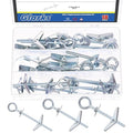 Glarks 18pcs M4 M5 M6 O-Shaped Eye Bolt Toggle Anchors Set for Drywall, Toggle Bolts, Butterfly Anchors, Spring Toggle Wing Bolts for Ceiling, Sheetrock, Hollow Wall