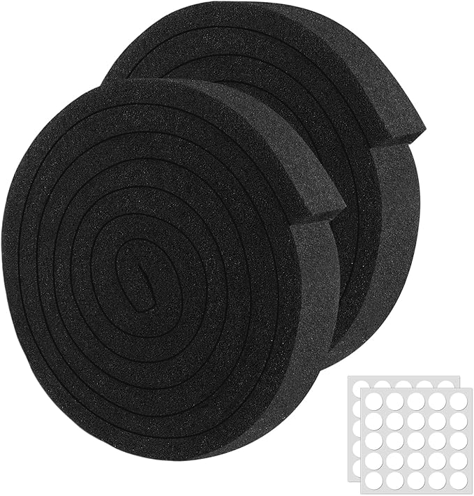 2 Rolls Air Conditioner Window Seal, 1''X2''X 6.5 Ft Non-Adhesive Foam with White Points, Air Conditioner Foam Insulation for Door/Window Seal, Total 13FT