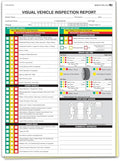 Visual Vehicle Inspection Report – 2-Part Carbonless Vehicle Checklist, Snap-Out Auto Service Forms, Fleet Maintenance Logs, Car Checkup Sheets - White & Canary 8.5"×11" - Pack of 250