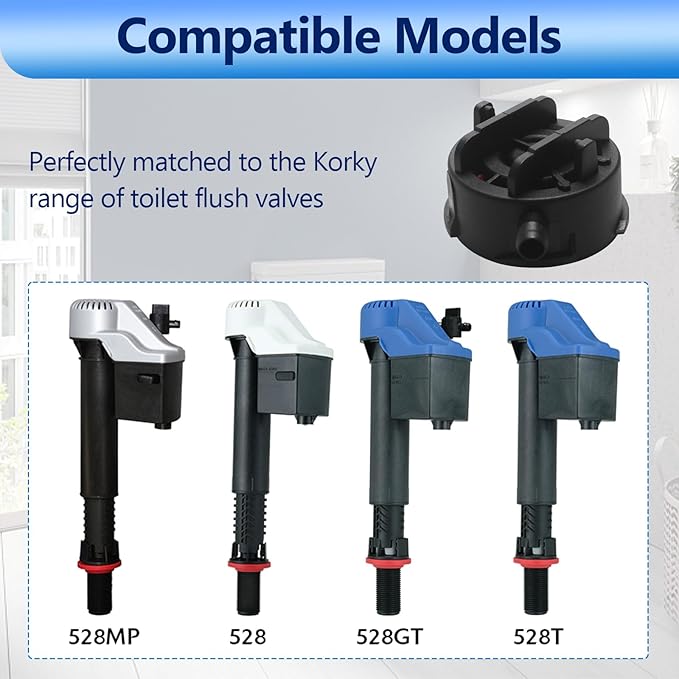 Ballcock Cap Assembly for Korky Fill Valve, Compatible with Korky 528 R528, Toilet Fill Valve Parts and Toilet Repair Kit