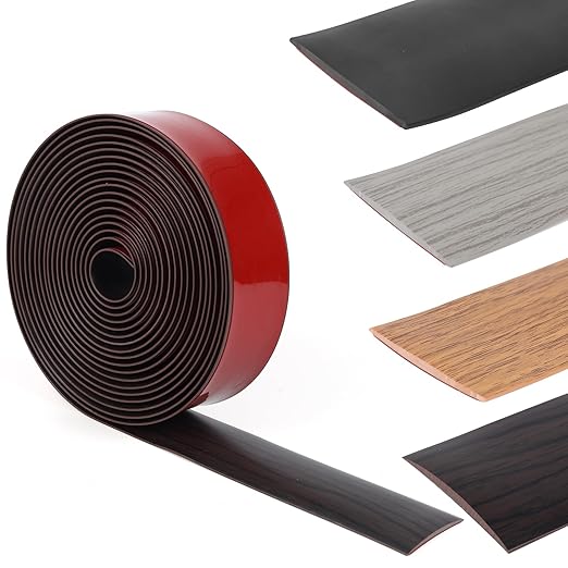 Floor Transition Strip Cover Strips, Self Adhesive Vinyl Flooring Transitions Flat Divider Strip for Floor Carpet,Threshold, Floor Tiles, Doorway and Gaps (Black Walnut, 2 Inch x 20 Feet)