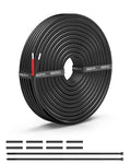 NAOEVO 18 Gauge Wire 2 Conductor Electrical Wire, 18 AWG Stranded PVC Cord, 12V Low Voltage/Tinned Copper/Flexible Cable for Automotive Wiring, Lamp Cord, Marine Cable (15FT)