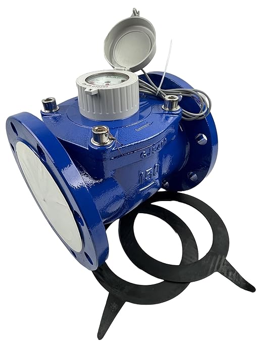 DAE WP-600nm 6" Lead Free Woltmann Helix Water Meter, Pulse Output, Cubic Meter