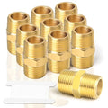 TAISHER 10PCS Brass Pipe Fitting Adapter, Hex Nipple,1/8-Inch Male Pipe x 1/8-Inch Male Pipe